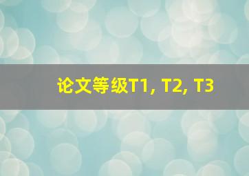 论文等级T1, T2, T3